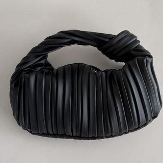 Pleated Pleather Hobo Bag