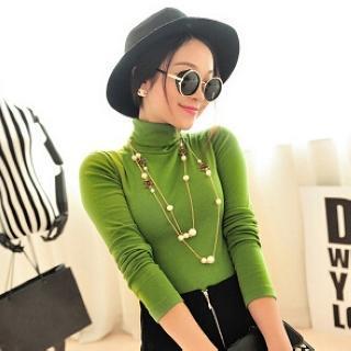 Long-sleeve Turtleneck Top