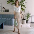 High-waist Linen Maxi Wrap Skirt