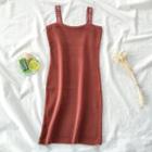 Lettering Strap A-line Knit Dress