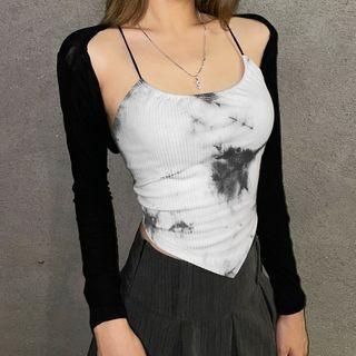 Set: Tie-dye Camisole Top + Shrug