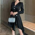 Asymmetric Long-sleeve A-line Dress