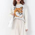 Animal Loose-fit Sweater White - One Size