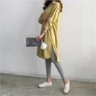 Drop-shoulder Corduroy Shirtdress
