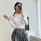 Round-neck Slim-fit Layered Crop Top