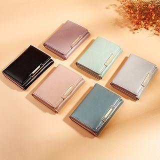 Faux Leather Metal Accent Wallet