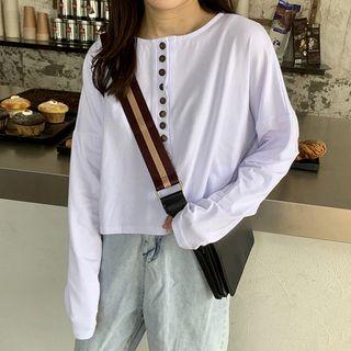 Long-sleeve Single-breasted T-shirt