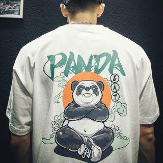 Panda Print Short-sleeve Top