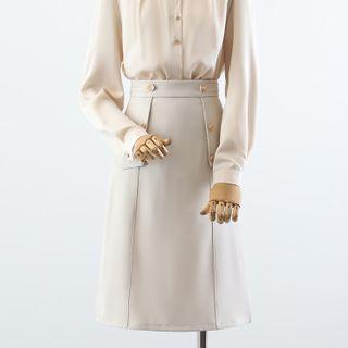 Chained Shirt / Midi A-line Skirt