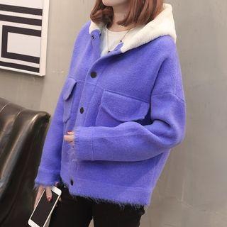 Two-tone Hooded Cardigan