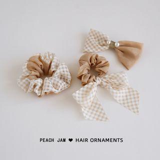 Plaid Bow Scrunchie / Hair Clip
