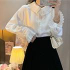 Pleated Panel Blouse White - One Size