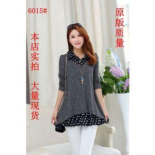 Dotted Mock Two-piece Sweater