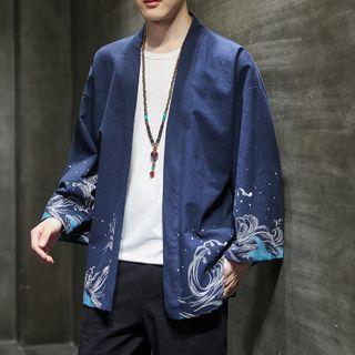 Traditional Chinese Open Front Print Jacket