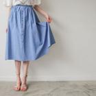 Button-front Midi A-line Skirt