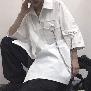 Chained Elbow-sleeve Shirt