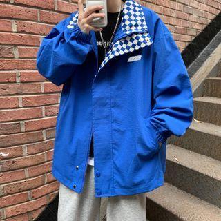 Check Trim Zip Jacket