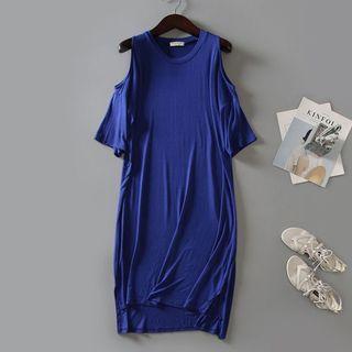 Cold-shoulder Short-sleeve T-shirt Dress