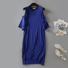 Cold-shoulder Short-sleeve T-shirt Dress