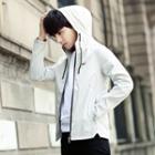 Plain Zipped Hooded Jacket