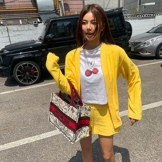 Vivid Terry Open-front Cardigan