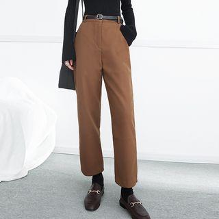 Wool Ankle Pants + Belt