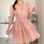 Frill-trim Tiered Dress