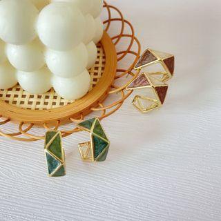 Two-tone Sterling Silver Hook Earring