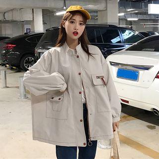 Multi-pocket Zip Jacket Almond - One Size
