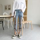 Cropped Lace-up Jeans