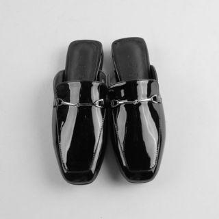 Metal-trim Backless Loafers