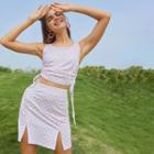 Set: Plaid Crop Tank Top + Mini Skirt