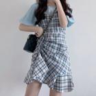 Short Sleeve Top + Gingham Mini Dress