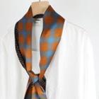 Print Light Scarf Gingham - Caramel & Blue - One Size