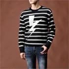 Flash Print Striped Sweater