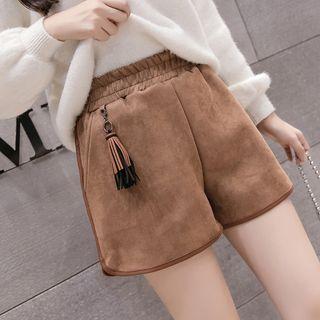 Faux Suede Wide-leg Shorts