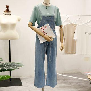 Tie-waist Washed Dungaree