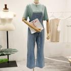 Tie-waist Washed Dungaree