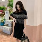 Short-sleeve Fringed T-shirt Dress