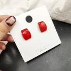 Rectangle Earring 1 Pair - Red - One Size