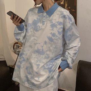 Tie Dye Polo Sweatshirt