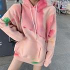 Color Block Long-sleeve Hoodie As Shown In Figure - One Size