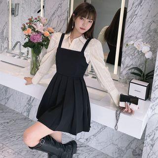 Mock Two Piece Shirt A-line Mini Dress