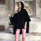 3/4-sleeve V-neck Asymmetrical T-shirt