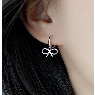 S925 Silver Bow Hoop Single Earring