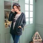 Long Knit Hoodie With Sash