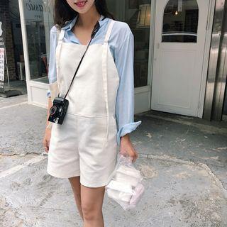 Spaghetti Strap Pinafore Playsuit/ Plain Shirt