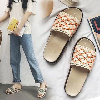 Lace Cutout Mules