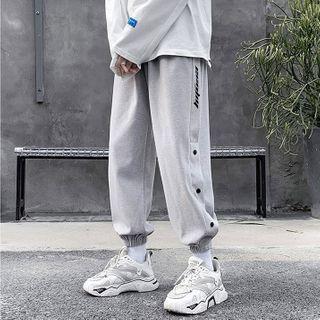Side Buttoned Harem Sweatpants
