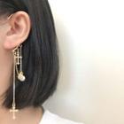 Alloy Cross Fringed Hook Earring 1 Pair - As Shown In Figure - One Size